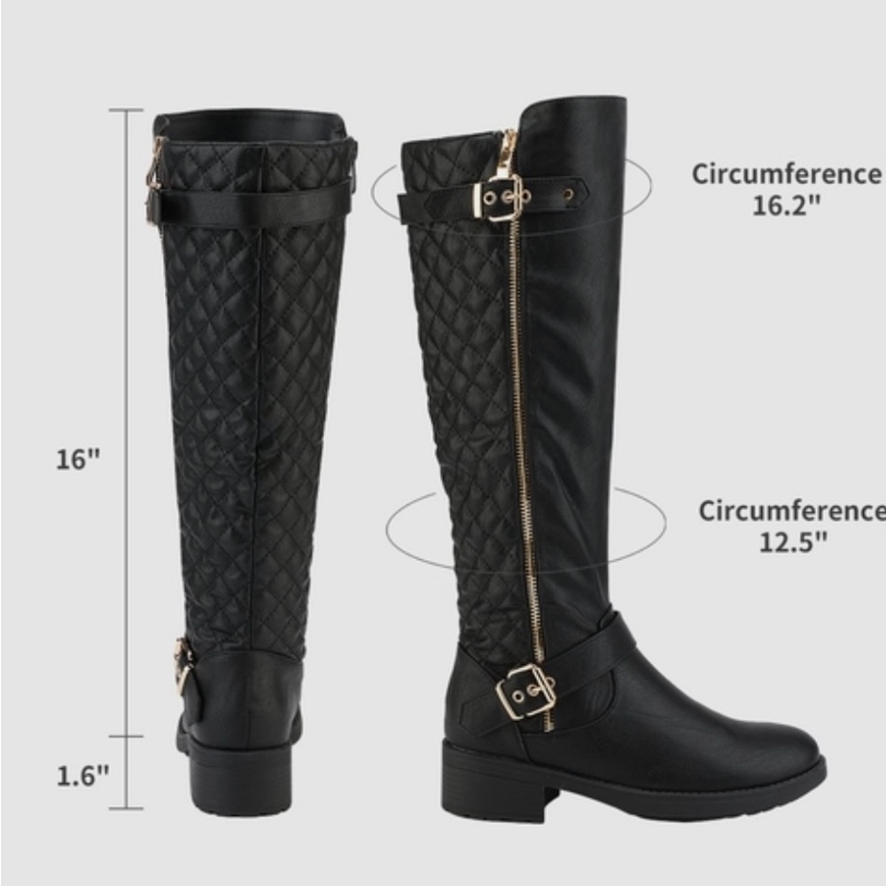 Comfortable classic black boot with gold hardware sz 7.5 - Picture 16 of 16